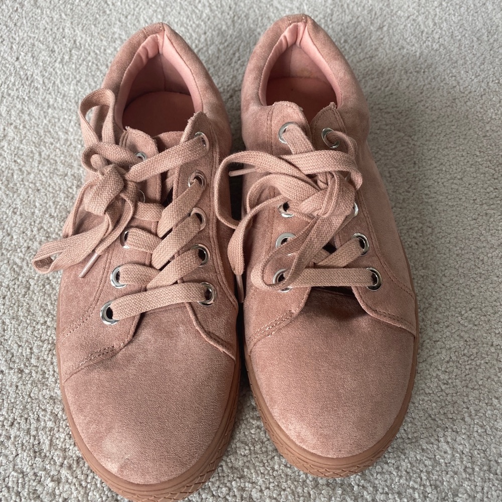 Pink Suede Sneakers